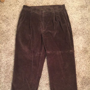 Jos A Bank Mens Brown Corduroy Pants 35x29 Pleated